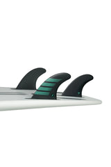 Futures Fins F6 Alpha Carbon/Teal Tri Fin Set - Medium