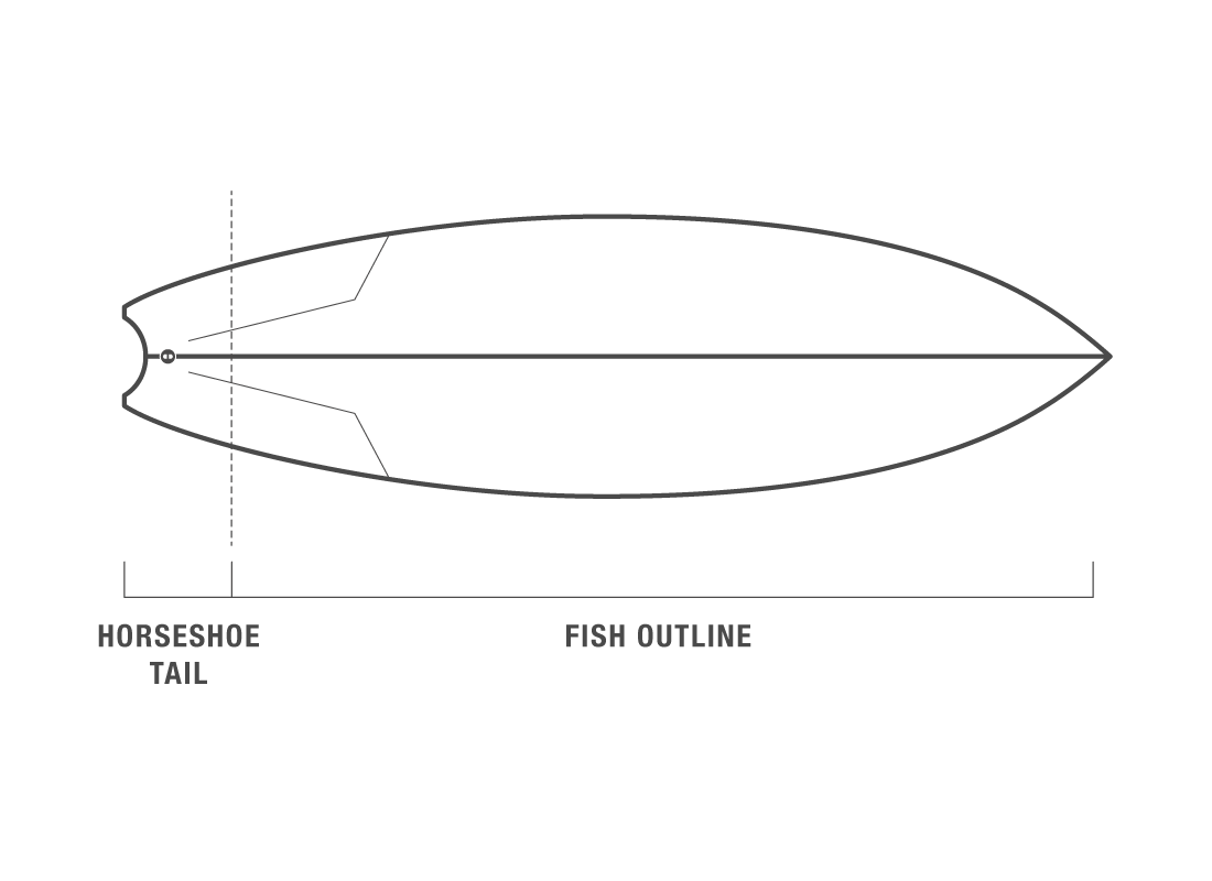 DHD MF Twin Horseshoe Tail Surfboard