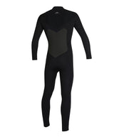 O'Neill Mens Focus 3/2mm Steamer Chest Zip Sealed Wetsuit - Black