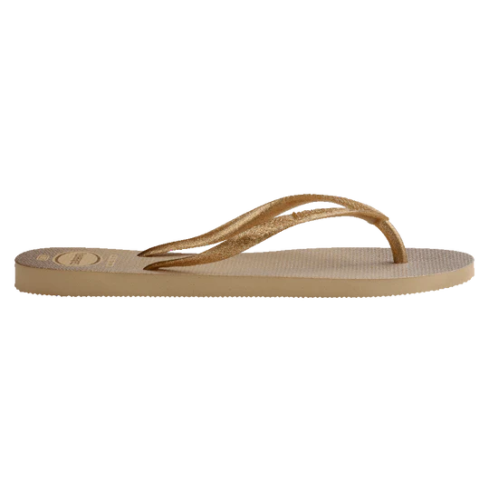 Havaianas Slim Gloss Golden Thongs