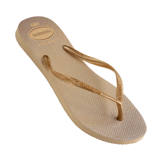 Havaianas Slim Gloss Golden Thongs