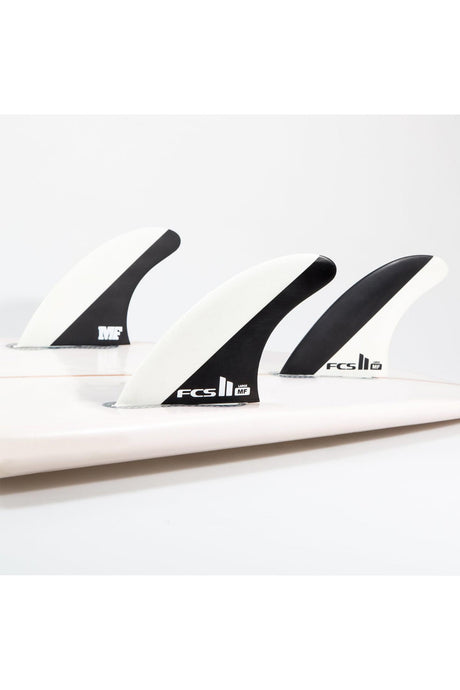 FCS 2 MF GROM Tri Fin Set - White/Black