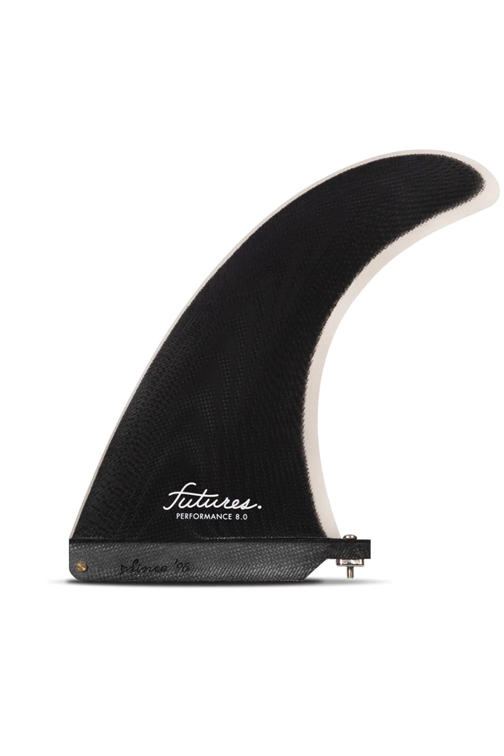 Futures Fins Performance 8.0 Fibreglass Single Longboard Fin - Black/Grey