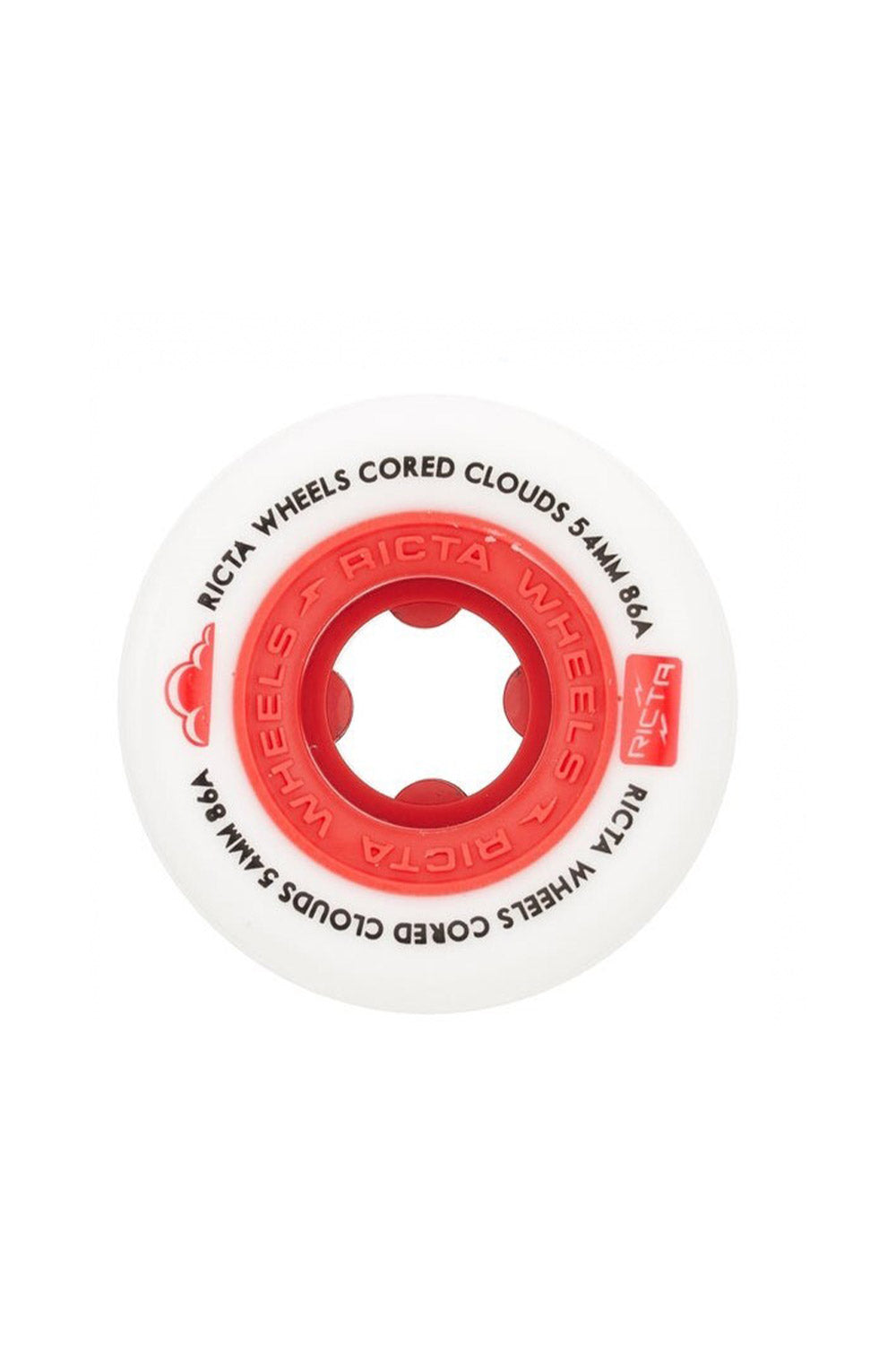 Ricta Wheels | Ricta Cored Clouds Red Skate Wheels 86A - 54mm