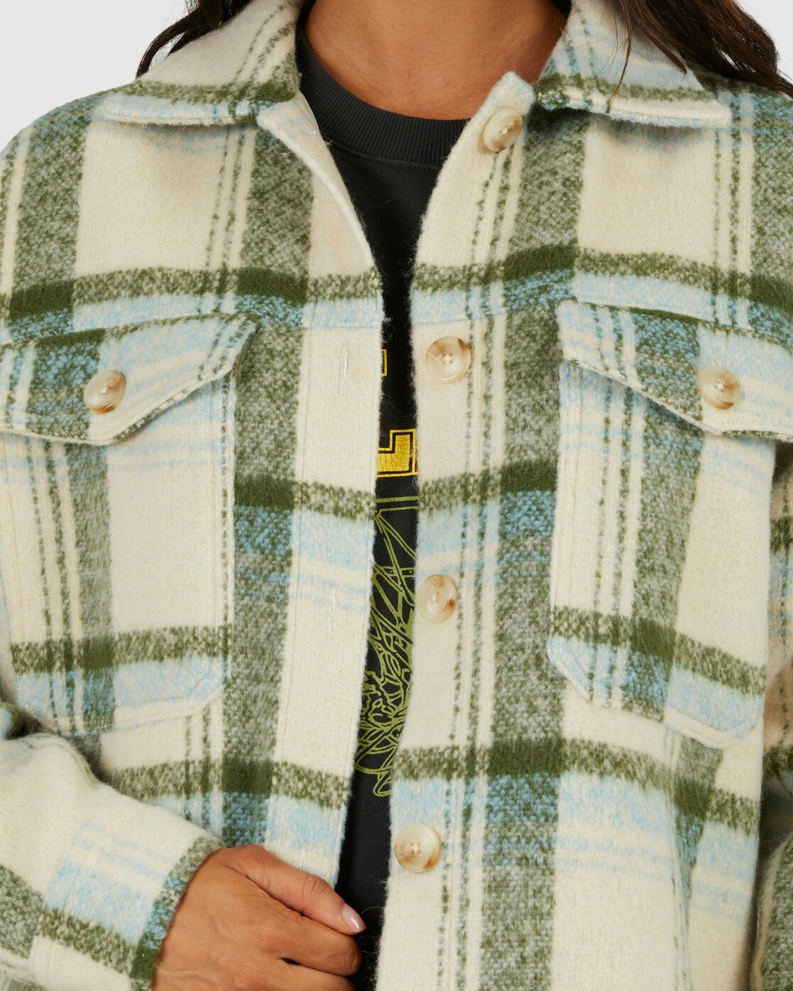 RVCA Womens Valley Plaid Shacket